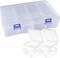 43-Slot Clear Plastic Jewelry Bead Organizer Box with Hinged Lids - Portable Craft Storage Container for Jewelry Making, DIY Crafts, Nail Art & Small Parts